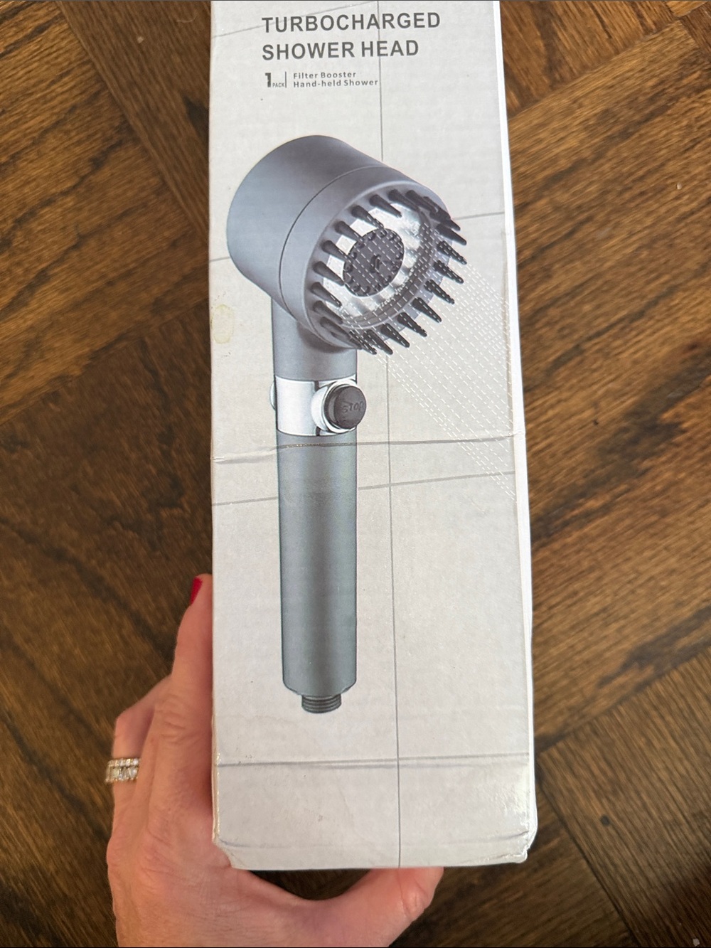 Turbocharged Hand-Held Shower Head in Matte Gray